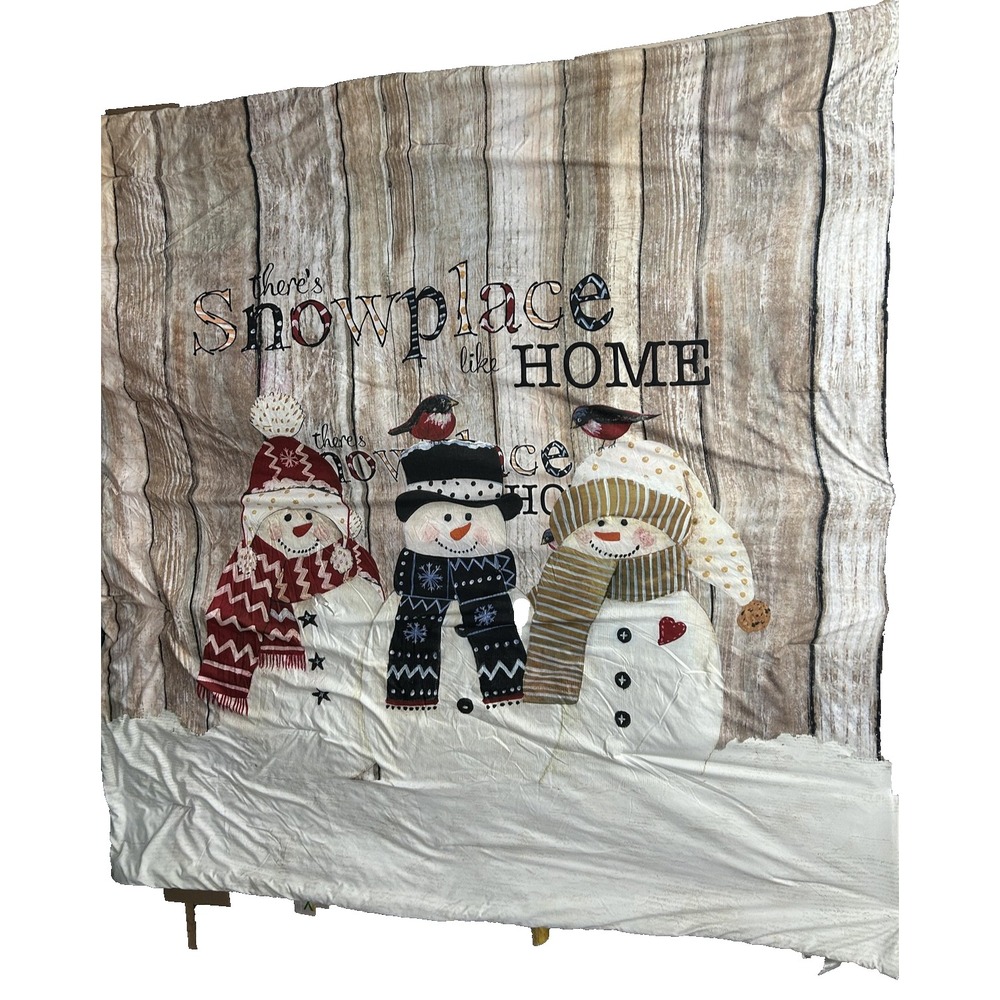 Snowplace Like Home Christmas Snowman Plush Throw Blanket Reversible Winter